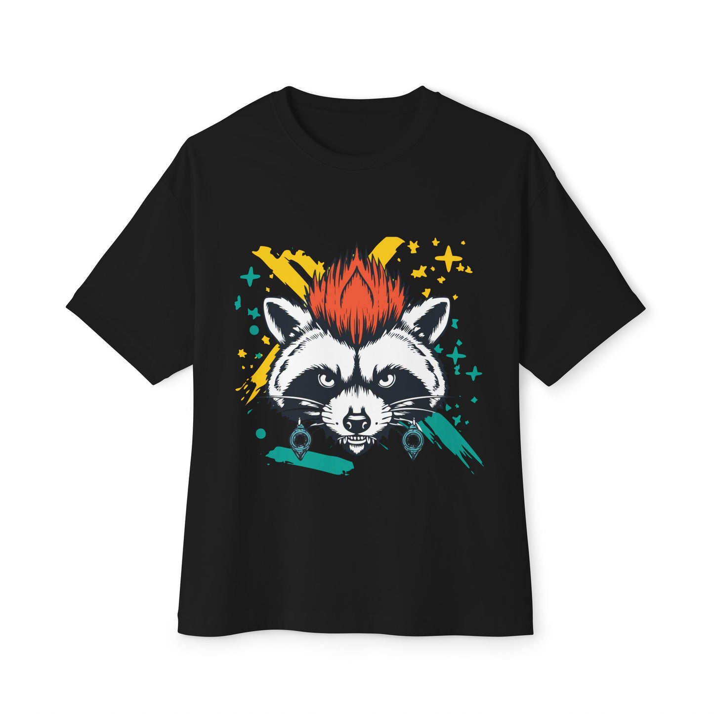 Cool Raccoon Graphic Boxy Tee, Unisex Oversized T-Shirt for Casual Wear, Animal Lover Gift, Summer Fashion, Unique Tee