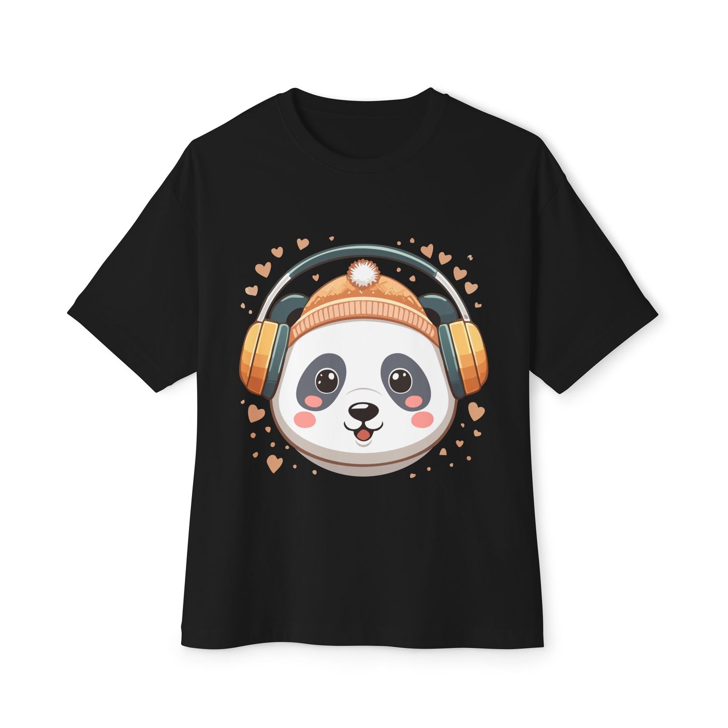Cute Panda Graphic Tee, Oversized Unisex T-Shirt, Casual Wear, Gift for Animal Lovers, Fun Summer Outfits, Music Theme Apparel