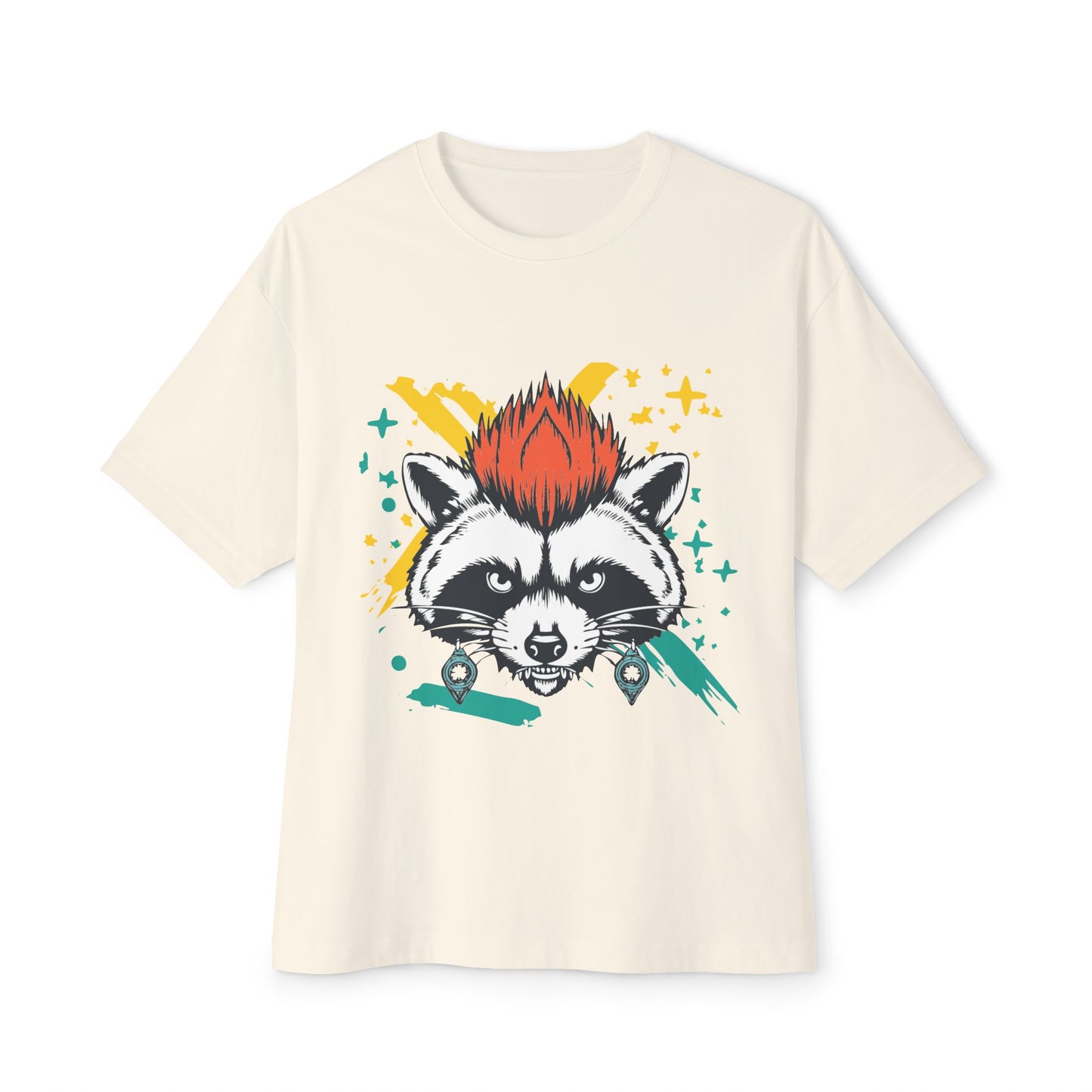 Cool Raccoon Graphic Boxy Tee, Unisex Oversized T-Shirt for Casual Wear, Animal Lover Gift, Summer Fashion, Unique Tee