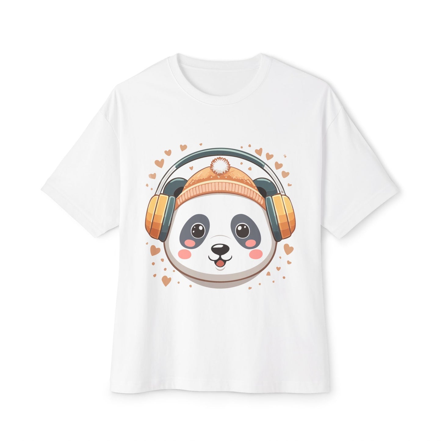 Cute Panda Graphic Tee, Oversized Unisex T-Shirt, Casual Wear, Gift for Animal Lovers, Fun Summer Outfits, Music Theme Apparel