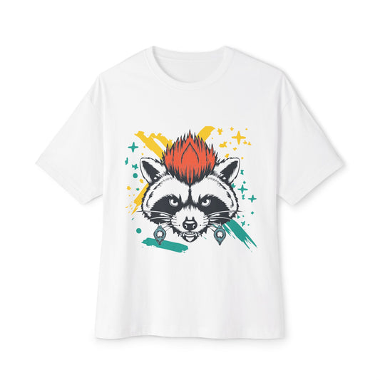 Cool Raccoon Graphic Boxy Tee, Unisex Oversized T-Shirt for Casual Wear, Animal Lover Gift, Summer Fashion, Unique Tee