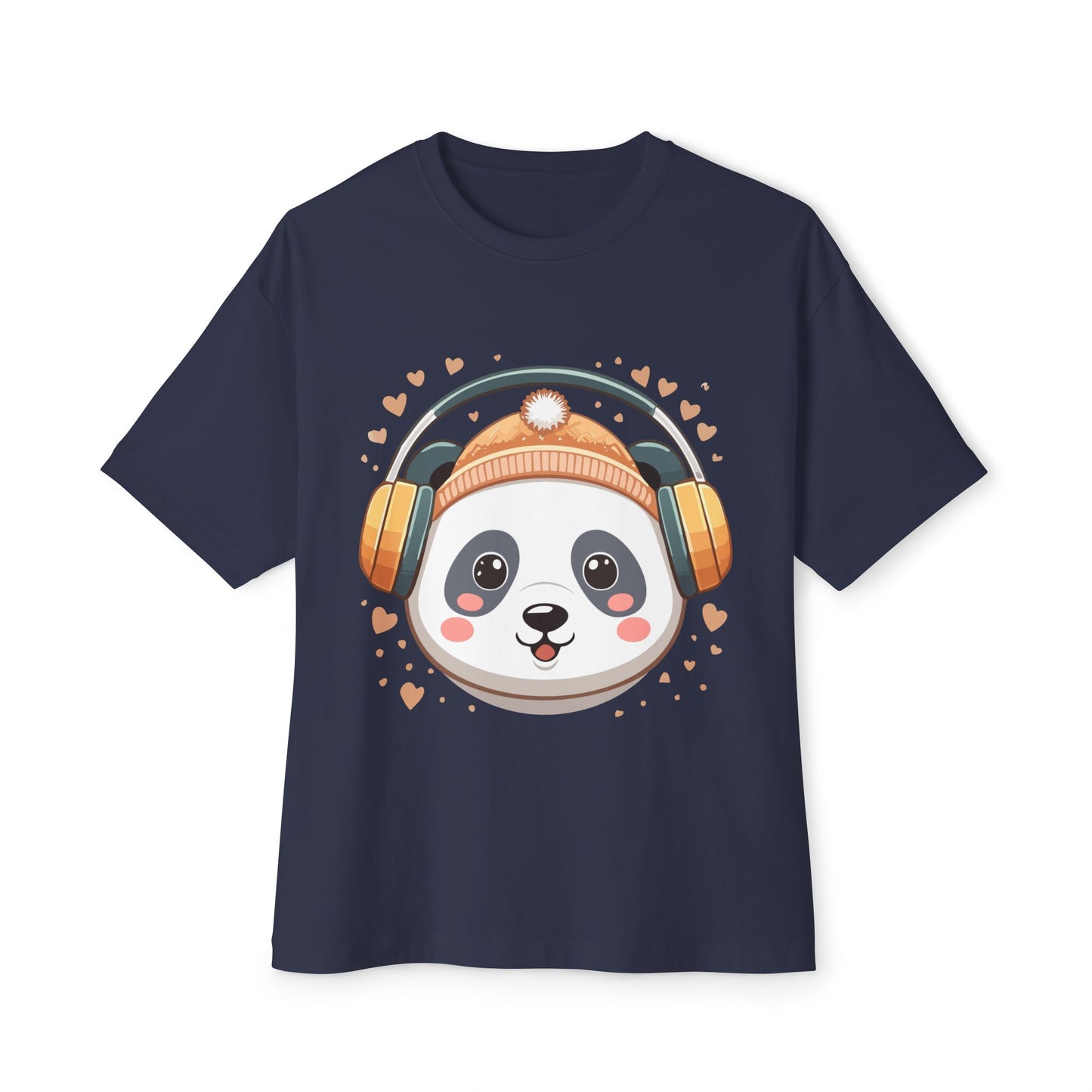 Cute Panda Graphic Tee, Oversized Unisex T-Shirt, Casual Wear, Gift for Animal Lovers, Fun Summer Outfits, Music Theme Apparel