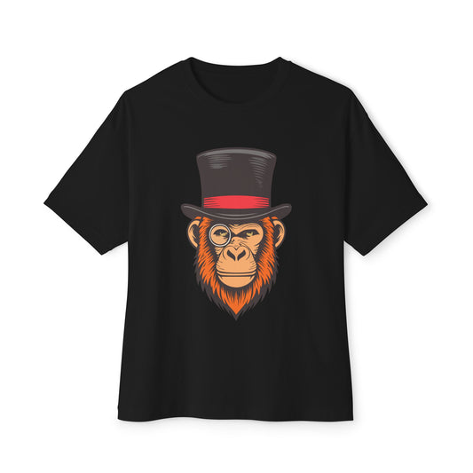 Dapper Monkey Tee - Oversized Unisex T-Shirt, Fun Graphic Tee, Casual Wear, Gift for Animal Lovers, Unique Style, Birthday Present