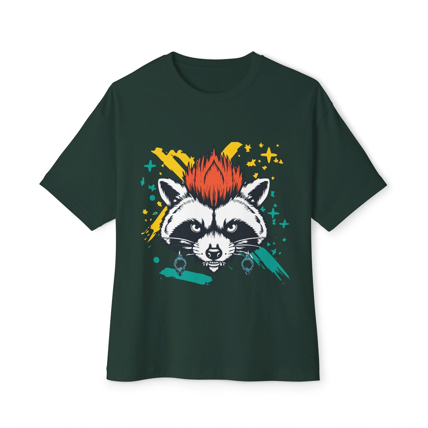 Cool Raccoon Graphic Boxy Tee, Unisex Oversized T-Shirt for Casual Wear, Animal Lover Gift, Summer Fashion, Unique Tee