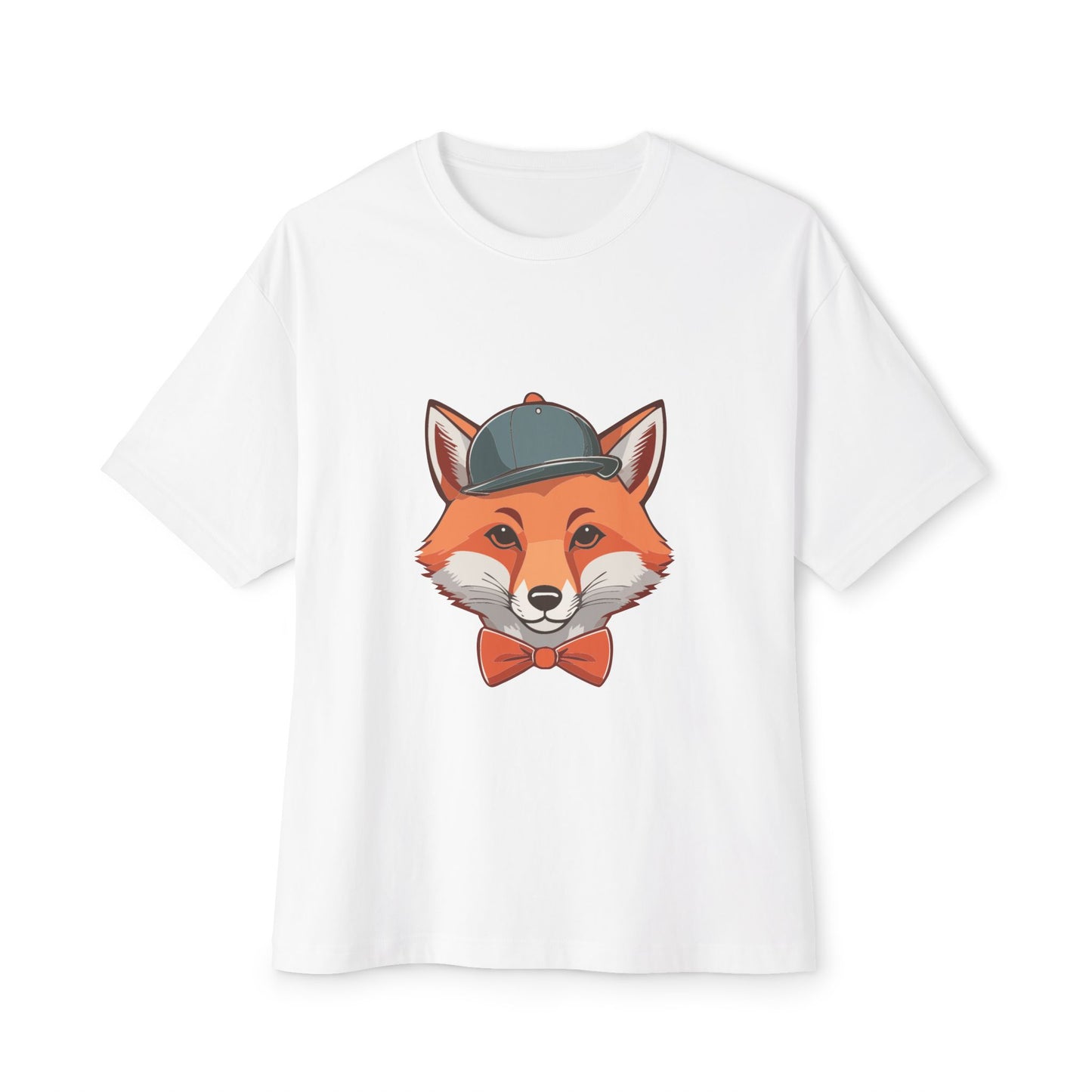 Whimsical Fox Graphic Tee for Animal Lovers | Unisex Boxy Oversized T-Shirt, Gift for Kids and Adults, Casual Wear, Birthday Present