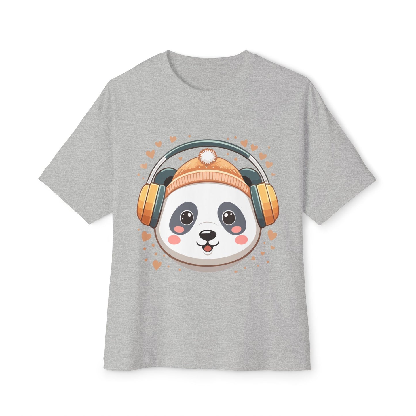 Cute Panda Graphic Tee, Oversized Unisex T-Shirt, Casual Wear, Gift for Animal Lovers, Fun Summer Outfits, Music Theme Apparel
