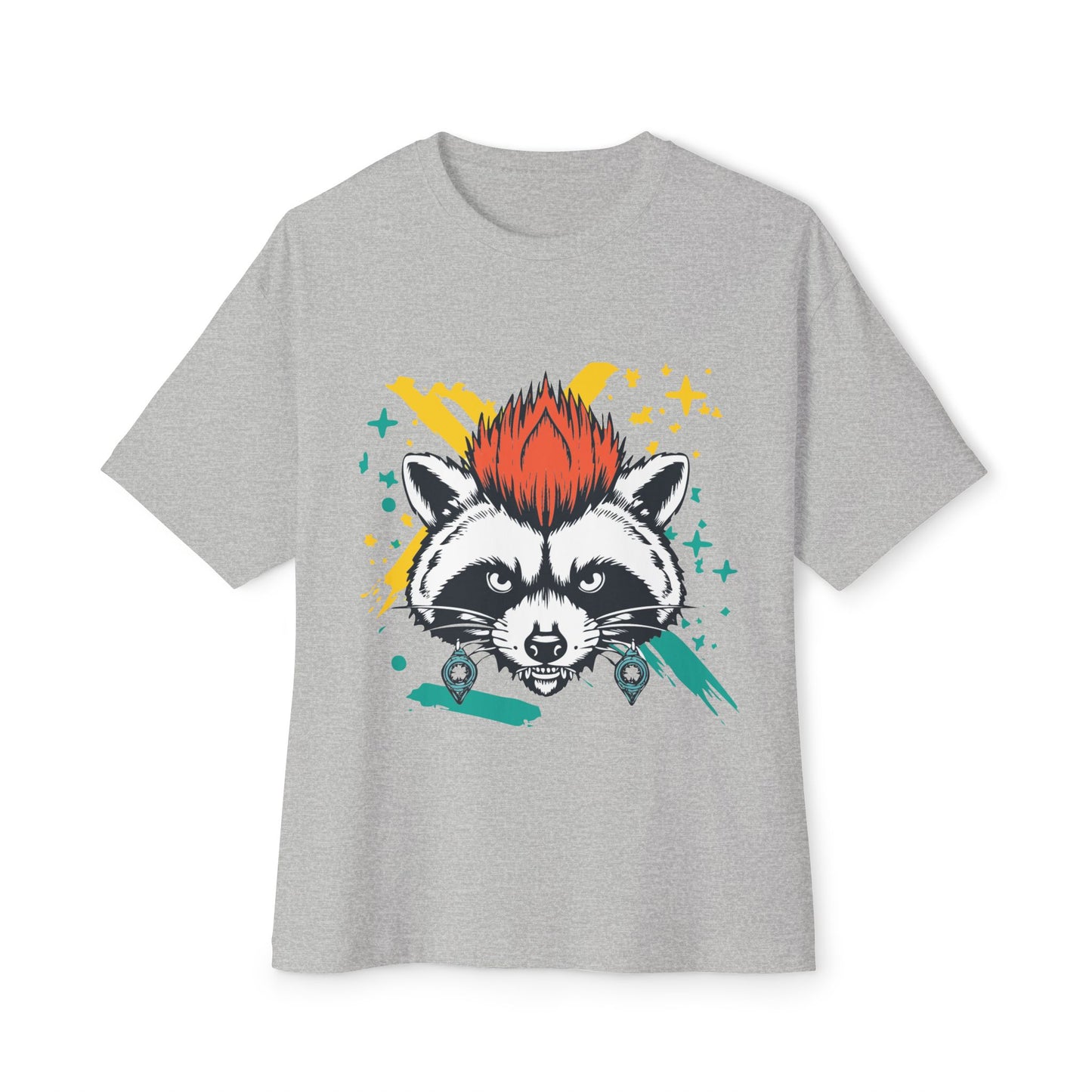 Cool Raccoon Graphic Boxy Tee, Unisex Oversized T-Shirt for Casual Wear, Animal Lover Gift, Summer Fashion, Unique Tee