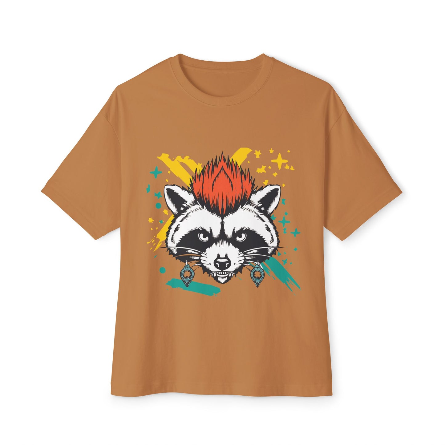 Cool Raccoon Graphic Boxy Tee, Unisex Oversized T-Shirt for Casual Wear, Animal Lover Gift, Summer Fashion, Unique Tee