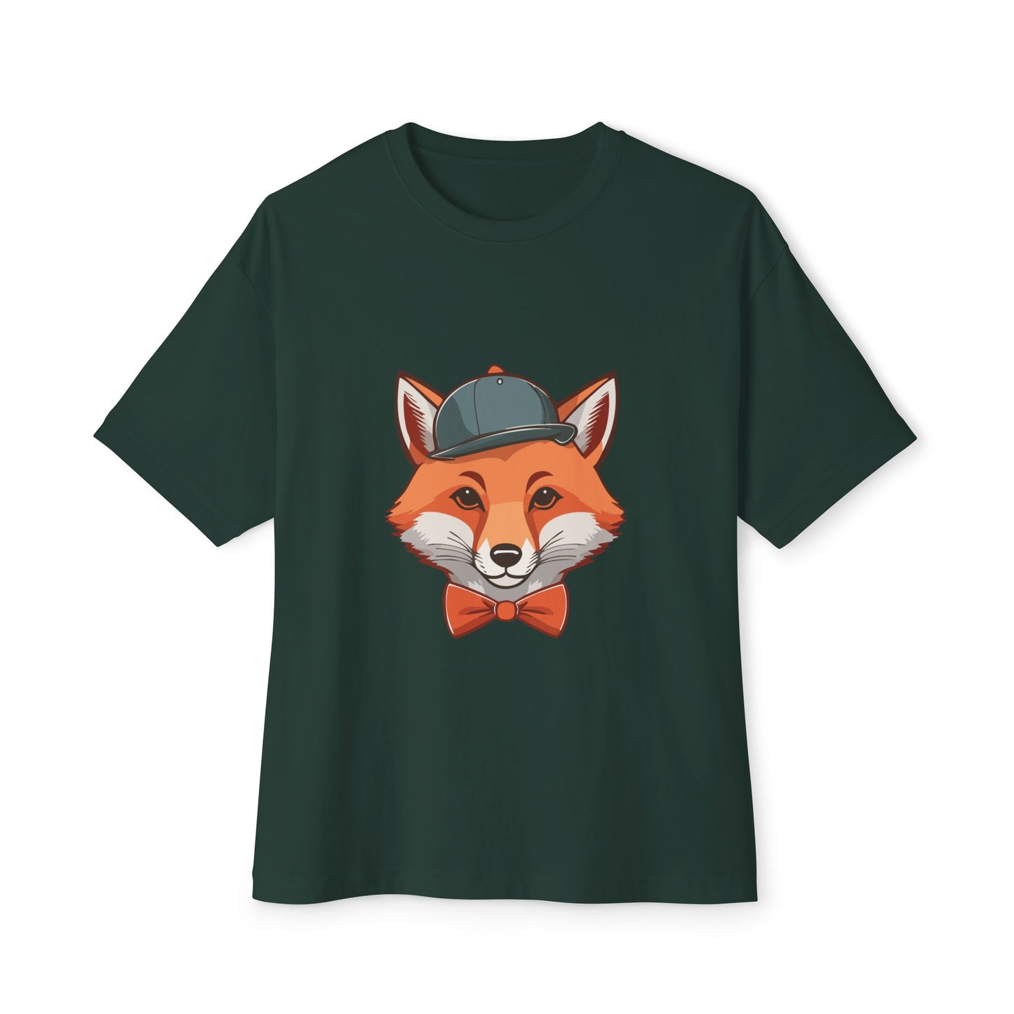 Whimsical Fox Graphic Tee for Animal Lovers | Unisex Boxy Oversized T-Shirt, Gift for Kids and Adults, Casual Wear, Birthday Present