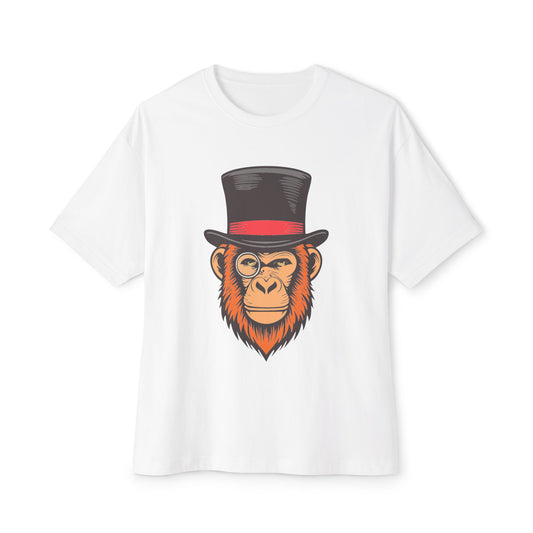 Dapper Monkey Tee - Oversized Unisex T-Shirt, Fun Graphic Tee, Casual Wear, Gift for Animal Lovers, Unique Style, Birthday Present