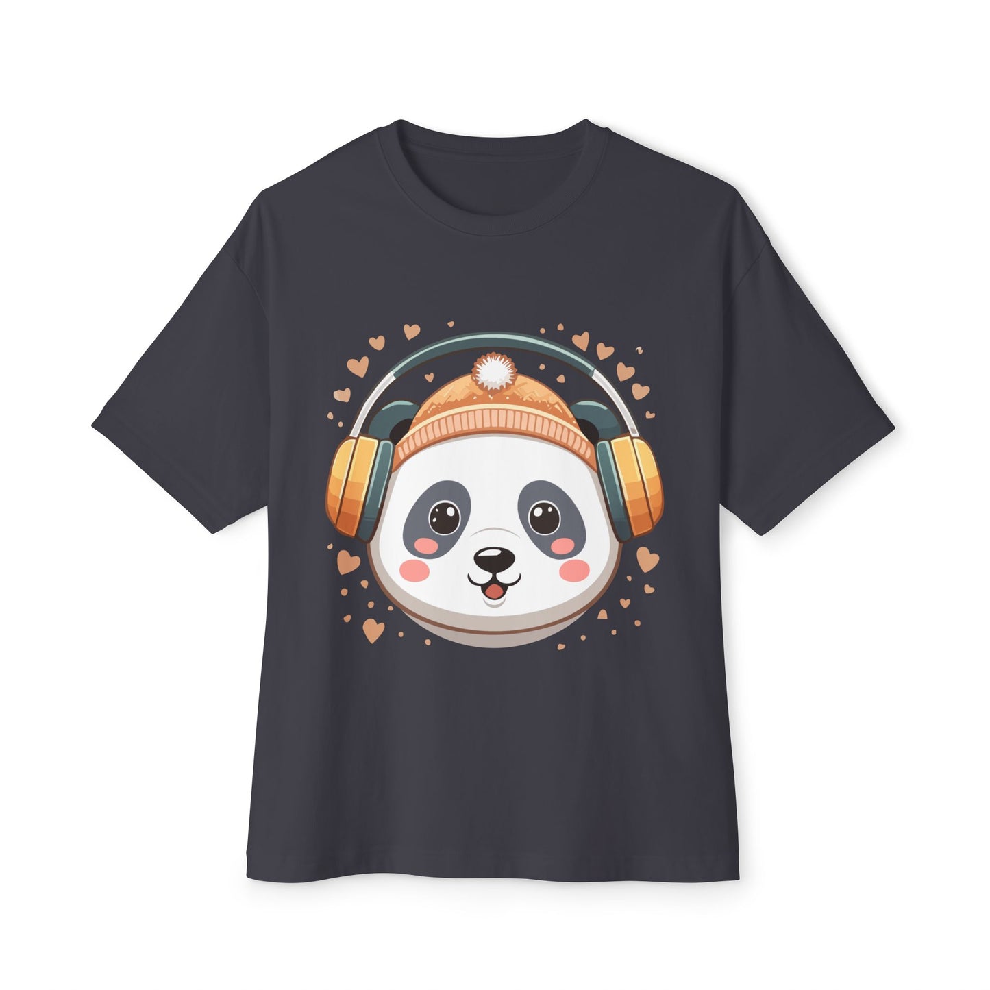 Cute Panda Graphic Tee, Oversized Unisex T-Shirt, Casual Wear, Gift for Animal Lovers, Fun Summer Outfits, Music Theme Apparel