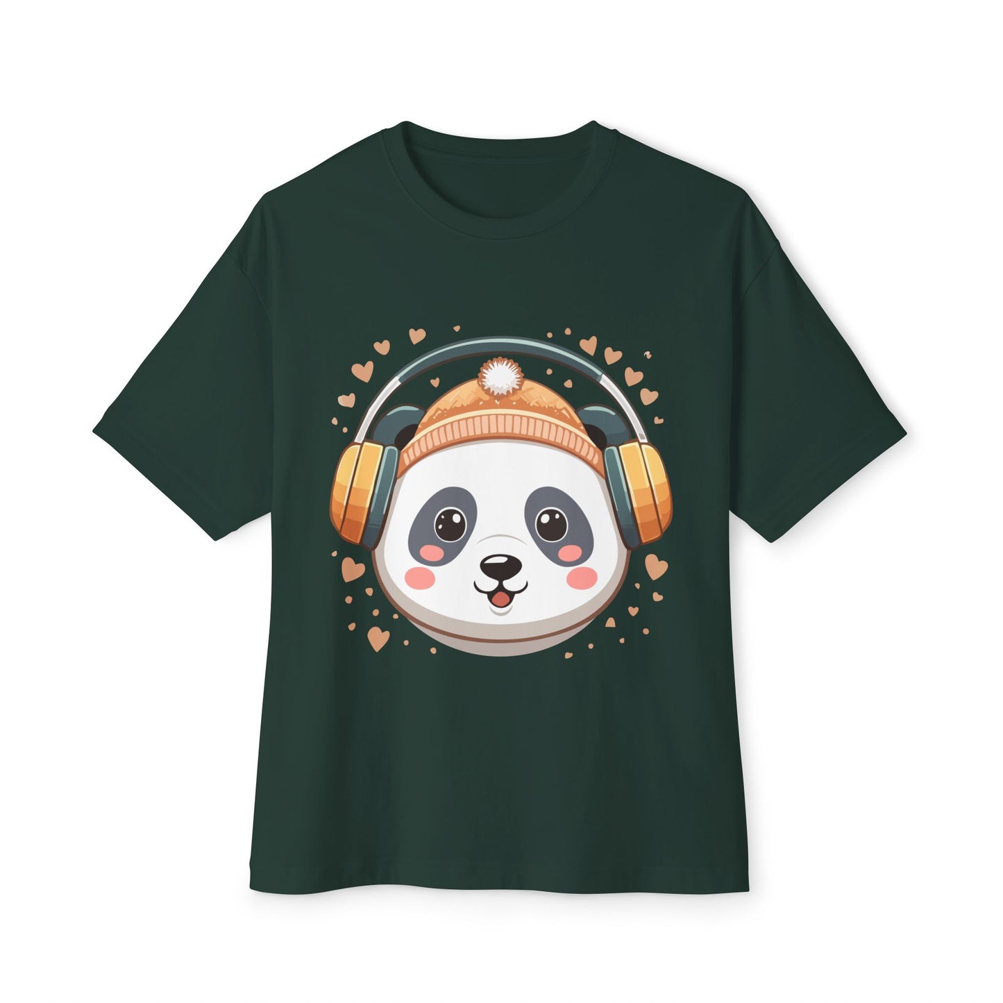 Cute Panda Graphic Tee, Oversized Unisex T-Shirt, Casual Wear, Gift for Animal Lovers, Fun Summer Outfits, Music Theme Apparel