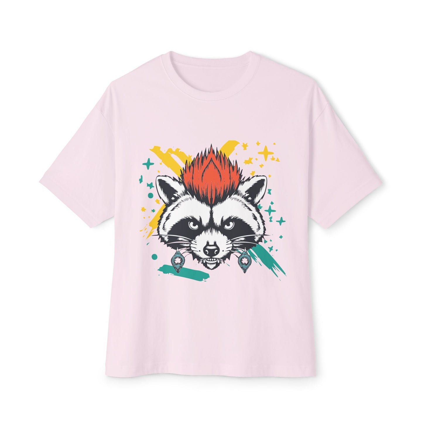Cool Raccoon Graphic Boxy Tee, Unisex Oversized T-Shirt for Casual Wear, Animal Lover Gift, Summer Fashion, Unique Tee