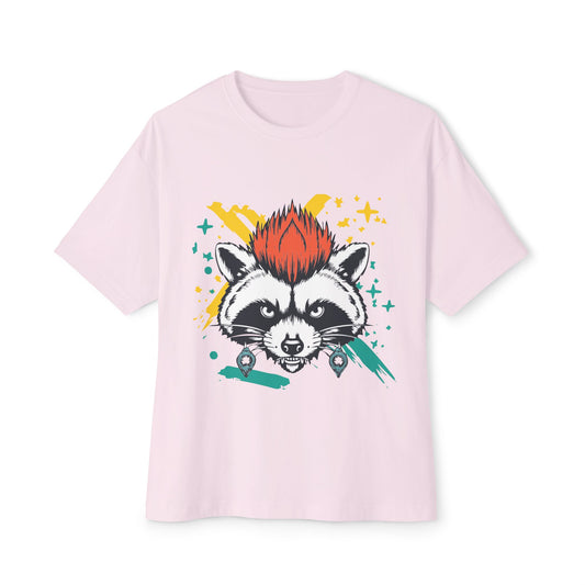 Cool Raccoon Graphic Boxy Tee, Unisex Oversized T-Shirt for Casual Wear, Animal Lover Gift, Summer Fashion, Unique Tee
