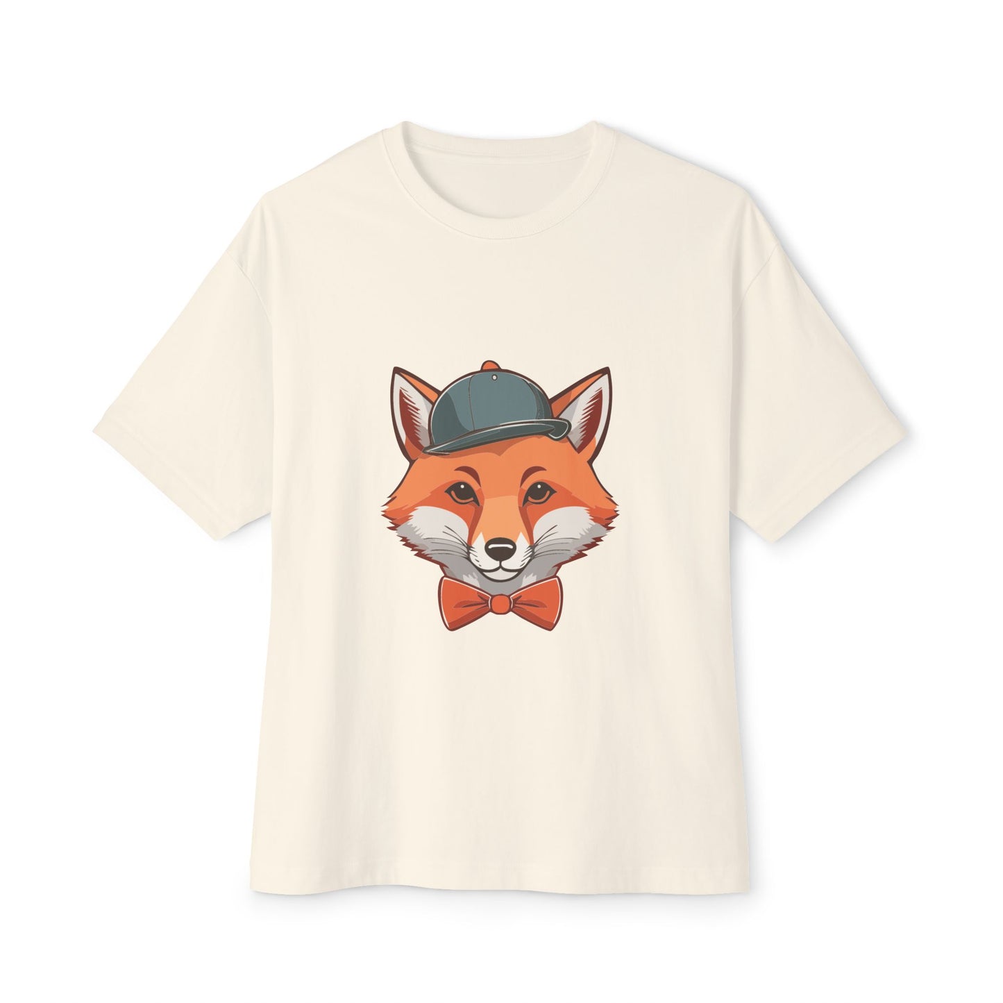 Whimsical Fox Graphic Tee for Animal Lovers | Unisex Boxy Oversized T-Shirt, Gift for Kids and Adults, Casual Wear, Birthday Present