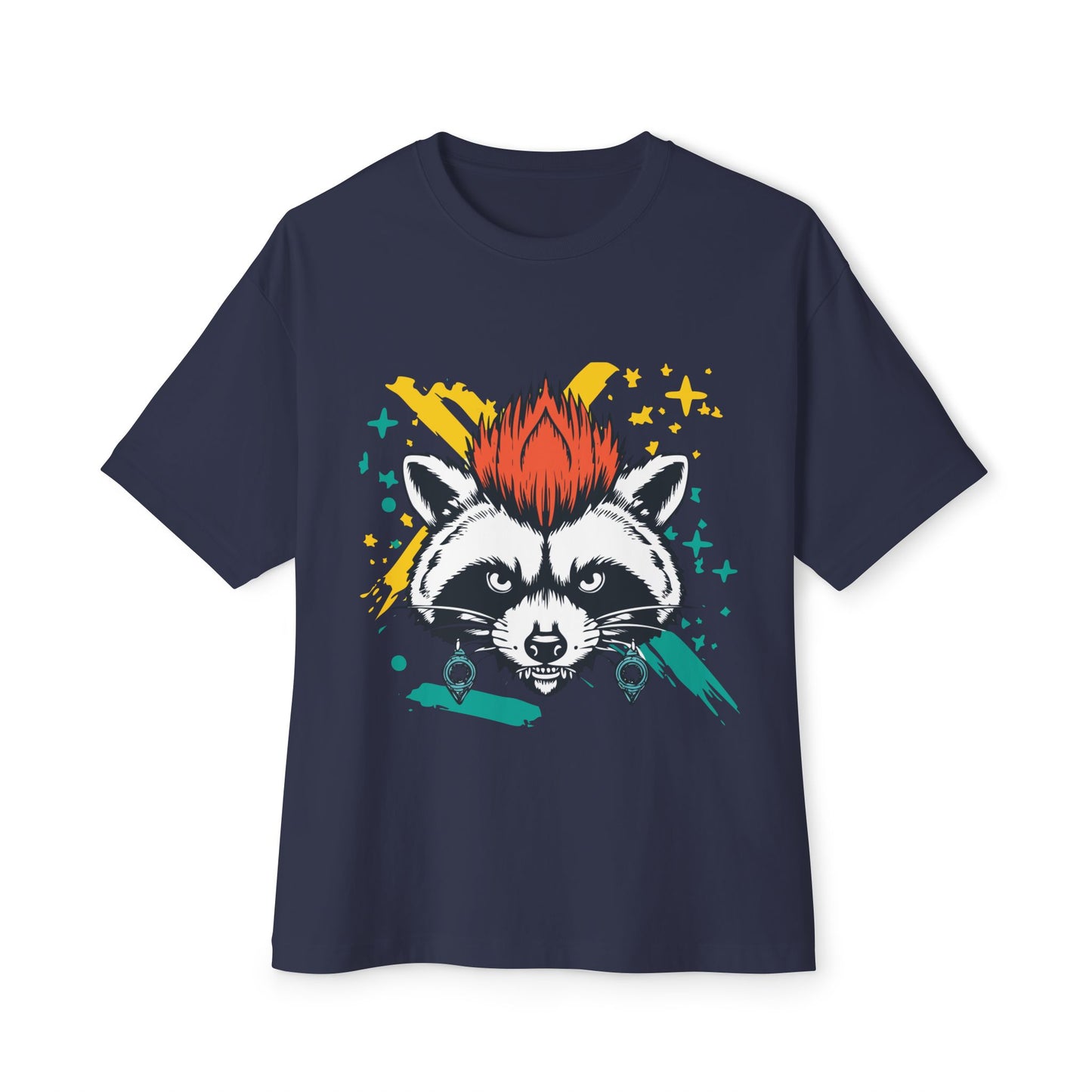 Cool Raccoon Graphic Boxy Tee, Unisex Oversized T-Shirt for Casual Wear, Animal Lover Gift, Summer Fashion, Unique Tee