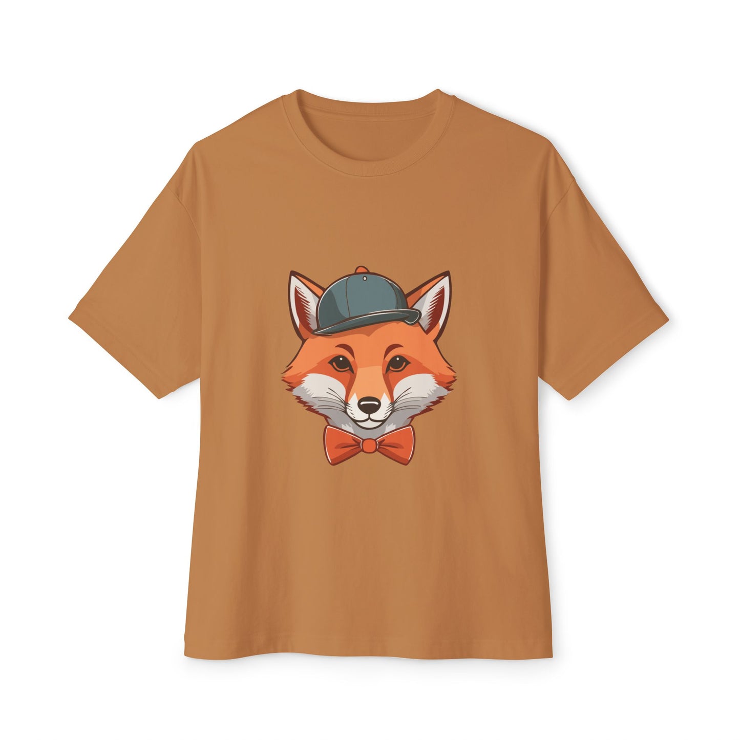 Whimsical Fox Graphic Tee for Animal Lovers | Unisex Boxy Oversized T-Shirt, Gift for Kids and Adults, Casual Wear, Birthday Present
