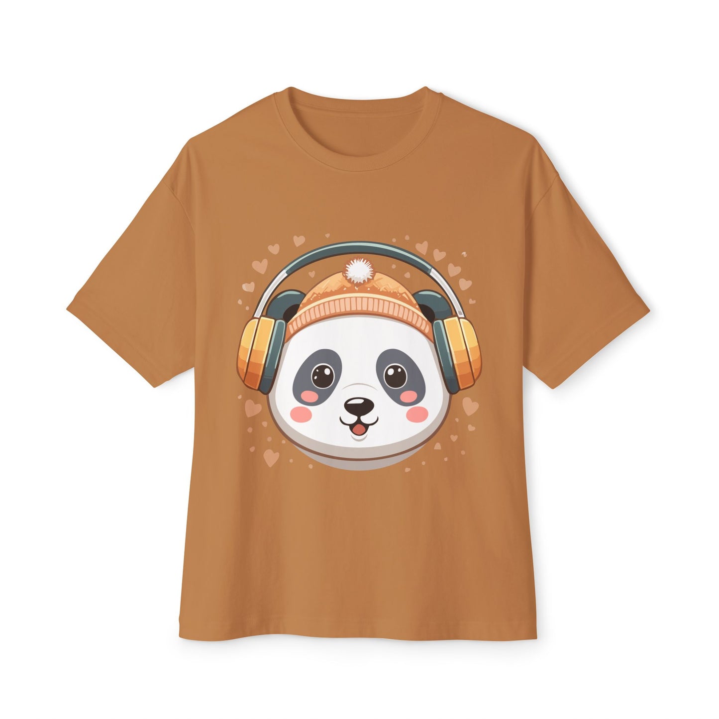 Cute Panda Graphic Tee, Oversized Unisex T-Shirt, Casual Wear, Gift for Animal Lovers, Fun Summer Outfits, Music Theme Apparel