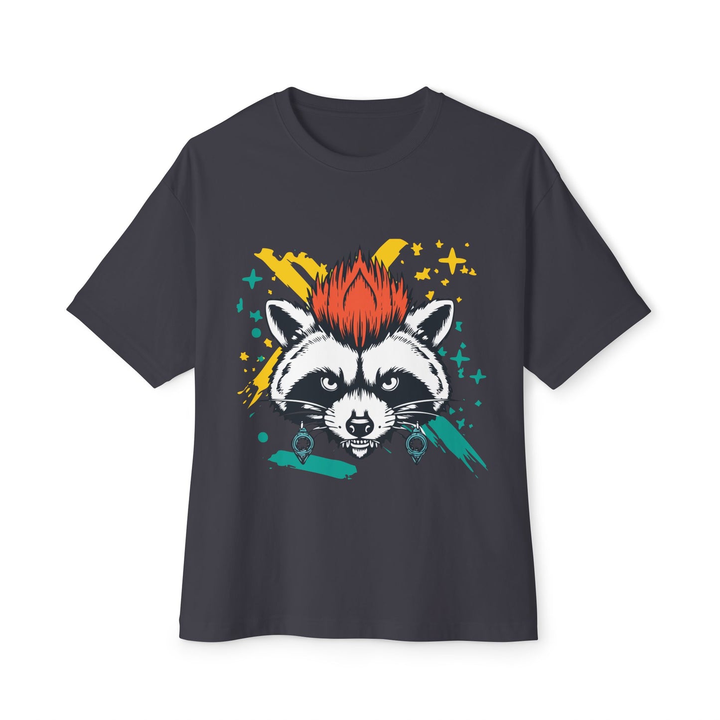 Cool Raccoon Graphic Boxy Tee, Unisex Oversized T-Shirt for Casual Wear, Animal Lover Gift, Summer Fashion, Unique Tee