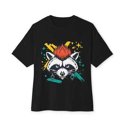 Cool Raccoon Graphic Boxy Tee, Unisex Oversized T-Shirt for Casual Wear, Animal Lover Gift, Summer Fashion, Unique Tee