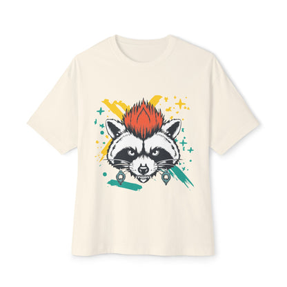Cool Raccoon Graphic Boxy Tee, Unisex Oversized T-Shirt for Casual Wear, Animal Lover Gift, Summer Fashion, Unique Tee