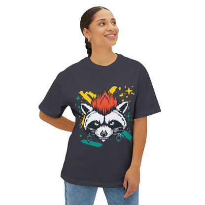 Cool Raccoon Graphic Boxy Tee, Unisex Oversized T-Shirt for Casual Wear, Animal Lover Gift, Summer Fashion, Unique Tee
