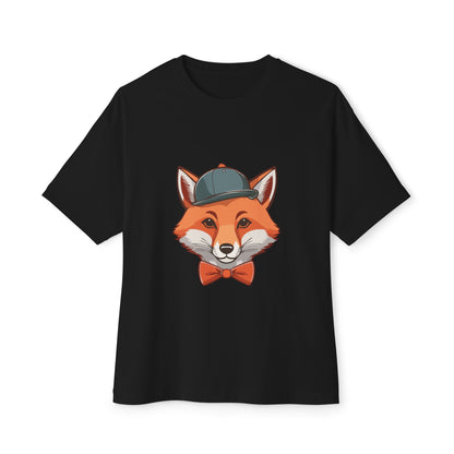 Whimsical Fox Graphic Tee for Animal Lovers | Unisex Boxy Oversized T-Shirt, Gift for Kids and Adults, Casual Wear, Birthday Present