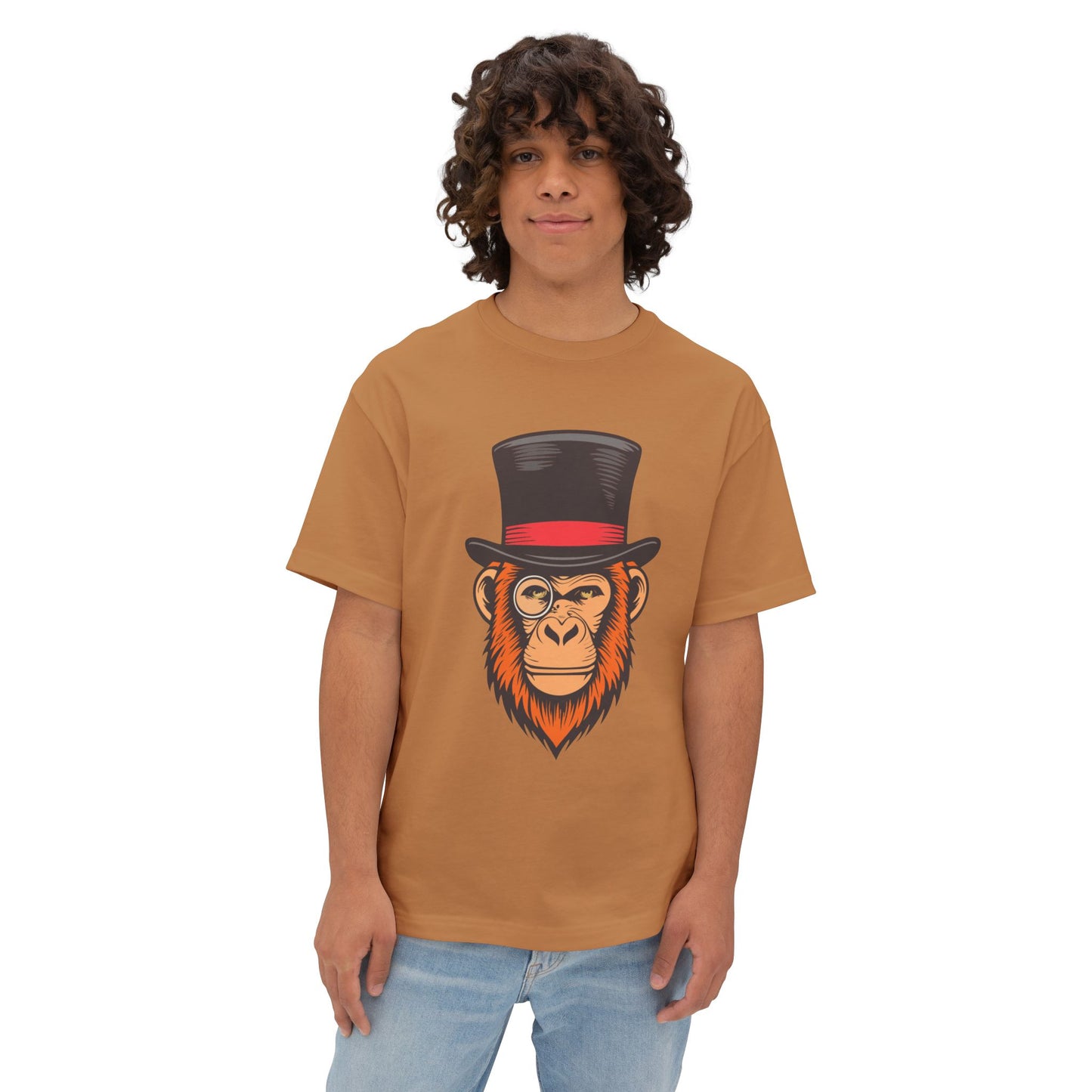 Dapper Monkey Tee - Oversized Unisex T-Shirt, Fun Graphic Tee, Casual Wear, Gift for Animal Lovers, Unique Style, Birthday Present