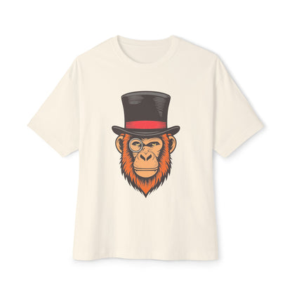 Dapper Monkey Tee - Oversized Unisex T-Shirt, Fun Graphic Tee, Casual Wear, Gift for Animal Lovers, Unique Style, Birthday Present