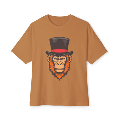 Dapper Monkey Tee - Oversized Unisex T-Shirt, Fun Graphic Tee, Casual Wear, Gift for Animal Lovers, Unique Style, Birthday Present