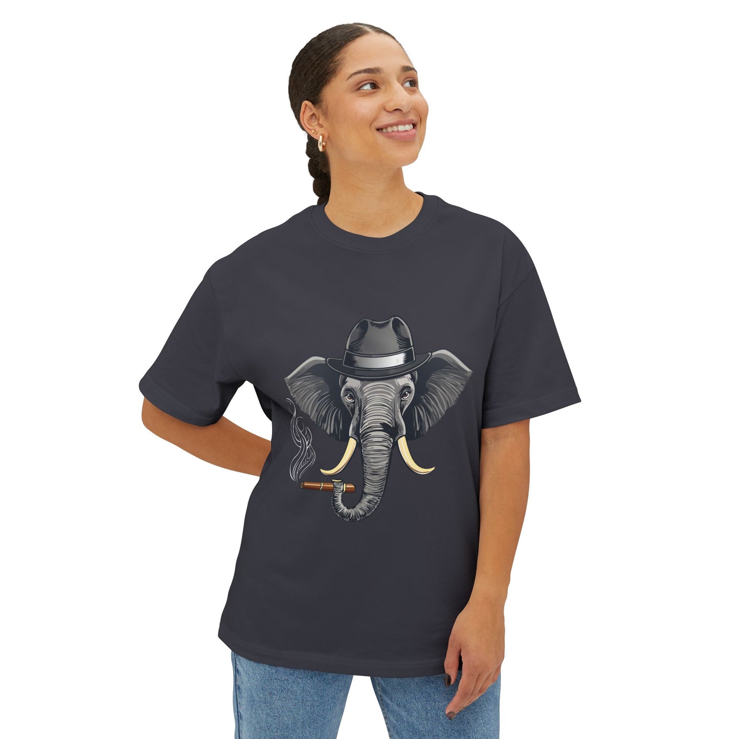 Stylish Elephant Graphic Tee, Trendy T-Shirt for Animal Lovers, Oversized Tee for Casual Outings, Unique Gift for Birthdays, Fun Streetwear