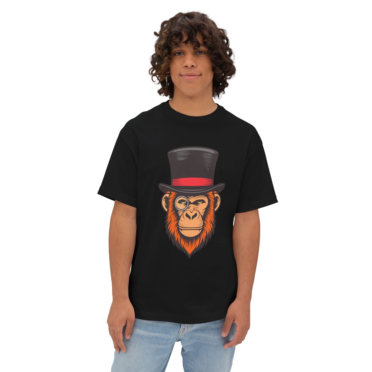 Dapper Monkey Tee - Oversized Unisex T-Shirt, Fun Graphic Tee, Casual Wear, Gift for Animal Lovers, Unique Style, Birthday Present