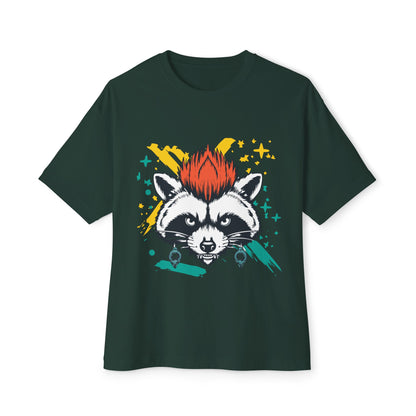 Cool Raccoon Graphic Boxy Tee, Unisex Oversized T-Shirt for Casual Wear, Animal Lover Gift, Summer Fashion, Unique Tee