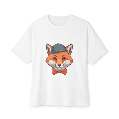 Whimsical Fox Graphic Tee for Animal Lovers | Unisex Boxy Oversized T-Shirt, Gift for Kids and Adults, Casual Wear, Birthday Present