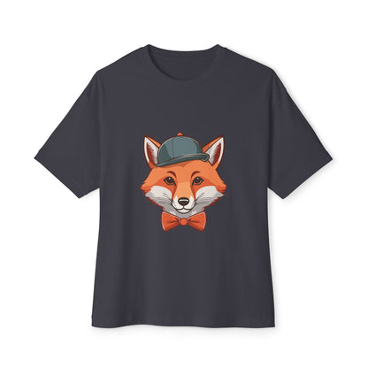Whimsical Fox Graphic Tee for Animal Lovers | Unisex Boxy Oversized T-Shirt, Gift for Kids and Adults, Casual Wear, Birthday Present