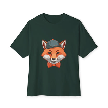 Whimsical Fox Graphic Tee for Animal Lovers | Unisex Boxy Oversized T-Shirt, Gift for Kids and Adults, Casual Wear, Birthday Present