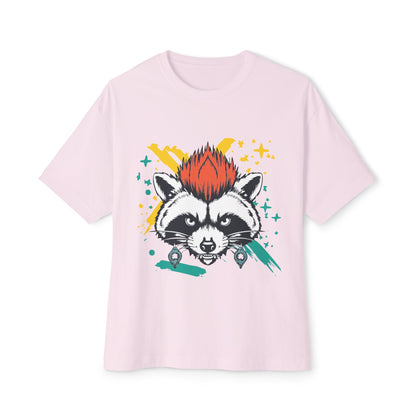 Cool Raccoon Graphic Boxy Tee, Unisex Oversized T-Shirt for Casual Wear, Animal Lover Gift, Summer Fashion, Unique Tee
