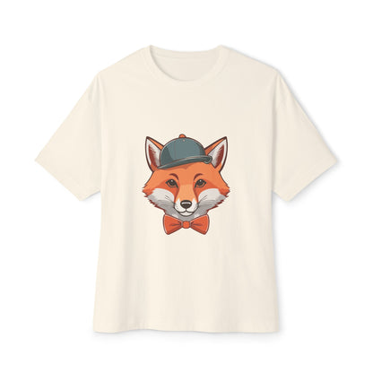 Whimsical Fox Graphic Tee for Animal Lovers | Unisex Boxy Oversized T-Shirt, Gift for Kids and Adults, Casual Wear, Birthday Present