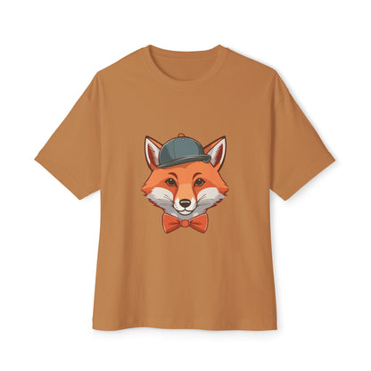 Whimsical Fox Graphic Tee for Animal Lovers | Unisex Boxy Oversized T-Shirt, Gift for Kids and Adults, Casual Wear, Birthday Present