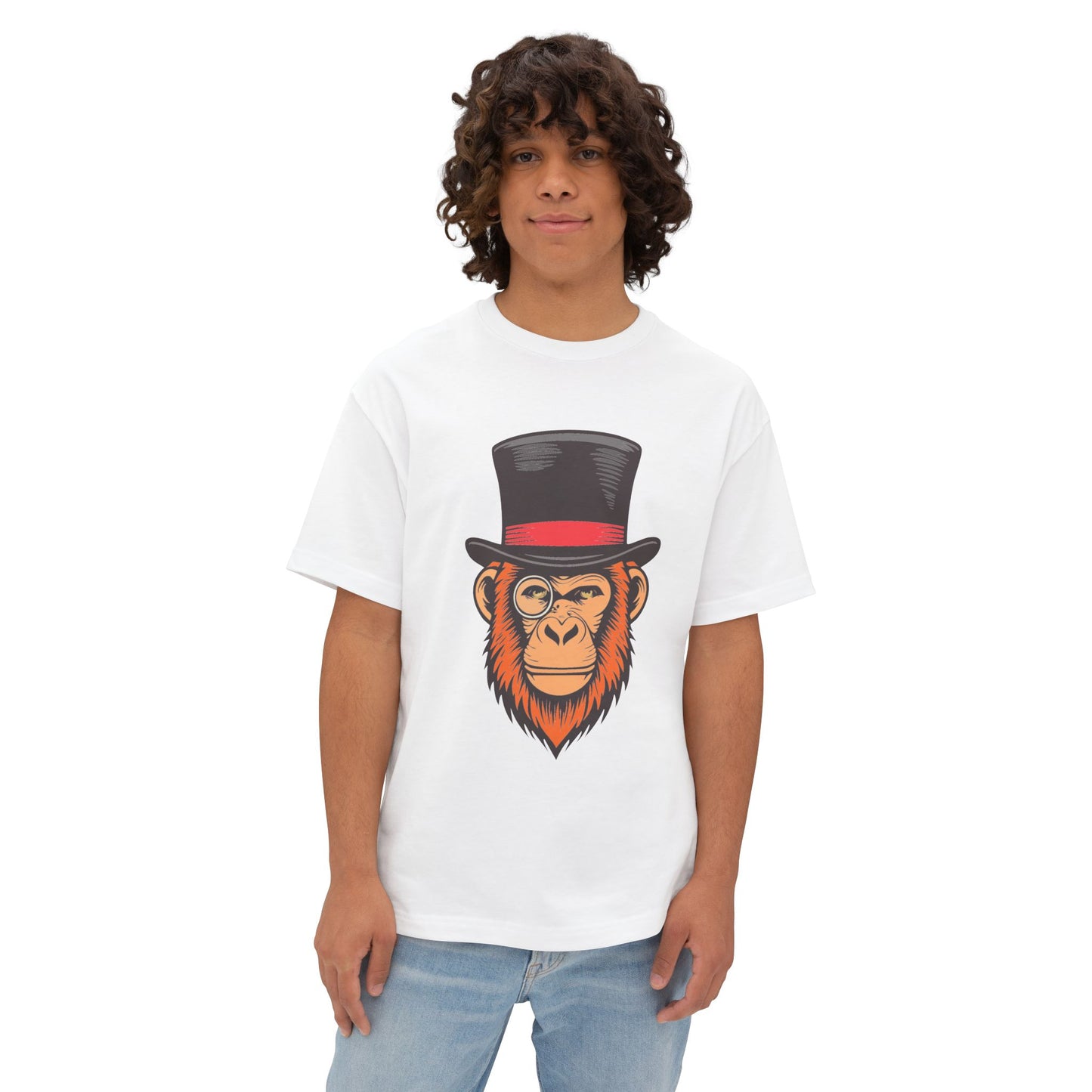 Dapper Monkey Tee - Oversized Unisex T-Shirt, Fun Graphic Tee, Casual Wear, Gift for Animal Lovers, Unique Style, Birthday Present